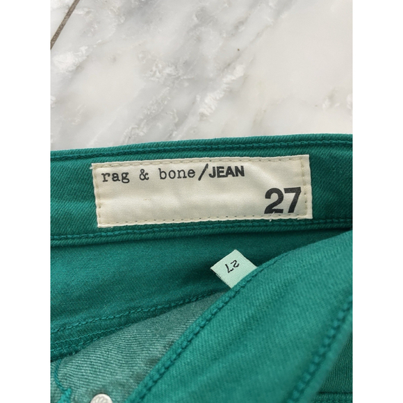 Rag & Bone Denim Shorts Cotton Raw Hem Green Jean Shorts Size 28 - Picture 2 of 7